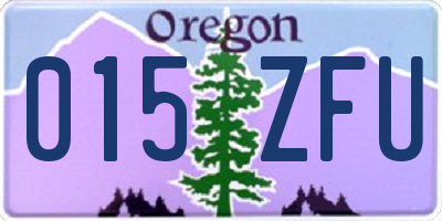 OR license plate 015ZFU