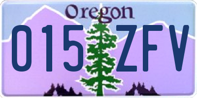 OR license plate 015ZFV