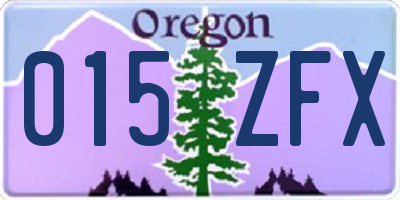 OR license plate 015ZFX