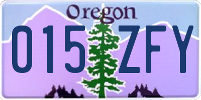 OR license plate 015ZFY