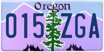 OR license plate 015ZGA