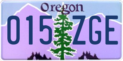 OR license plate 015ZGE