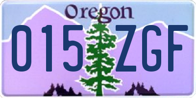 OR license plate 015ZGF