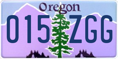 OR license plate 015ZGG