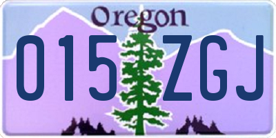 OR license plate 015ZGJ