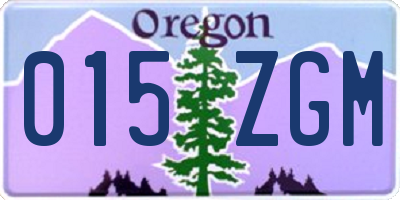 OR license plate 015ZGM