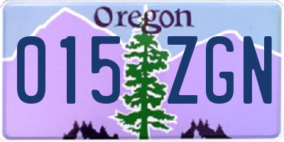 OR license plate 015ZGN