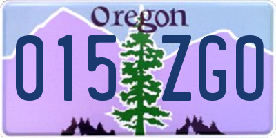 OR license plate 015ZGO