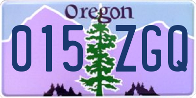 OR license plate 015ZGQ