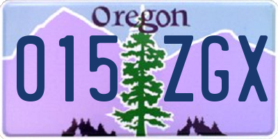 OR license plate 015ZGX