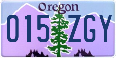OR license plate 015ZGY
