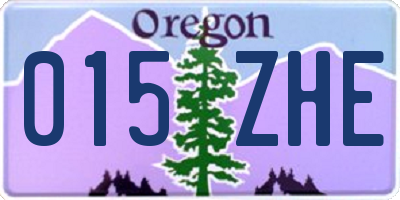OR license plate 015ZHE