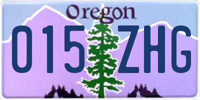 OR license plate 015ZHG