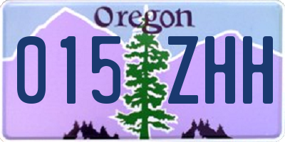 OR license plate 015ZHH