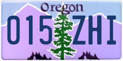 OR license plate 015ZHI
