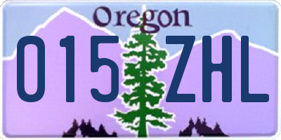 OR license plate 015ZHL