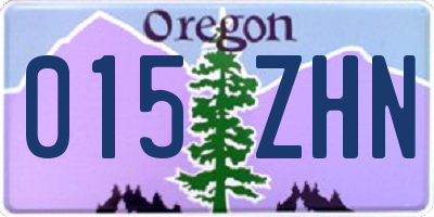 OR license plate 015ZHN