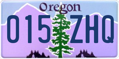 OR license plate 015ZHQ