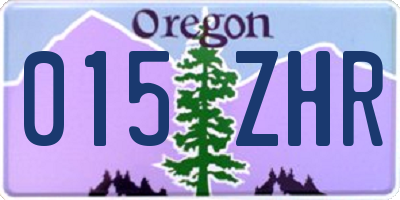 OR license plate 015ZHR