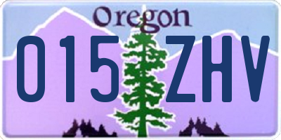 OR license plate 015ZHV