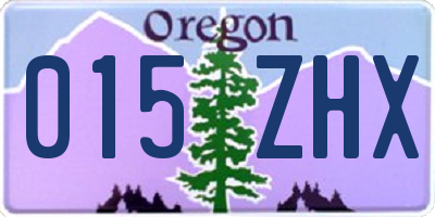 OR license plate 015ZHX