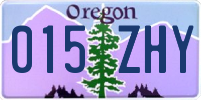 OR license plate 015ZHY