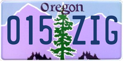 OR license plate 015ZIG