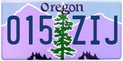 OR license plate 015ZIJ