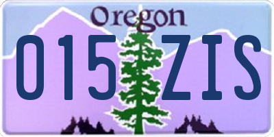 OR license plate 015ZIS