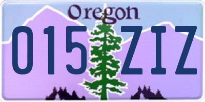 OR license plate 015ZIZ