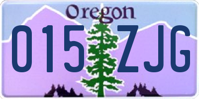 OR license plate 015ZJG