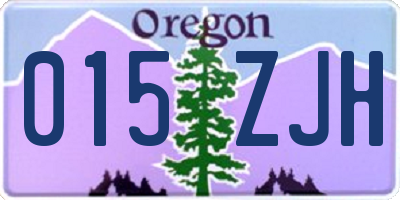 OR license plate 015ZJH