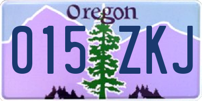OR license plate 015ZKJ
