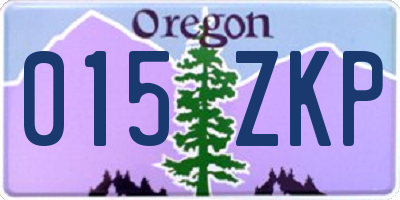 OR license plate 015ZKP