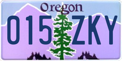 OR license plate 015ZKY
