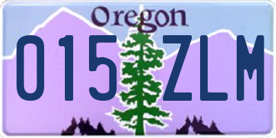 OR license plate 015ZLM