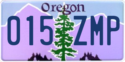 OR license plate 015ZMP