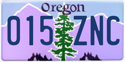 OR license plate 015ZNC