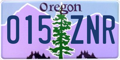 OR license plate 015ZNR