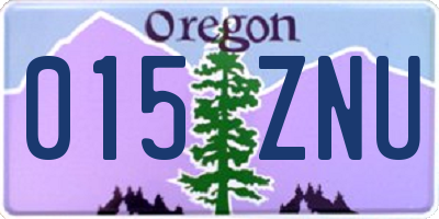 OR license plate 015ZNU