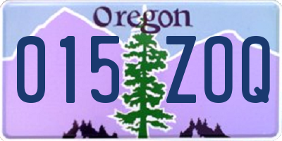 OR license plate 015ZOQ