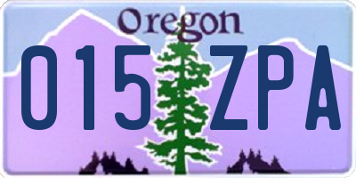 OR license plate 015ZPA