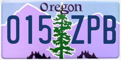 OR license plate 015ZPB