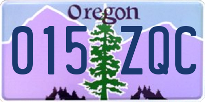 OR license plate 015ZQC