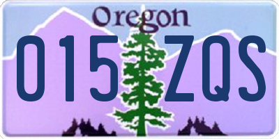OR license plate 015ZQS