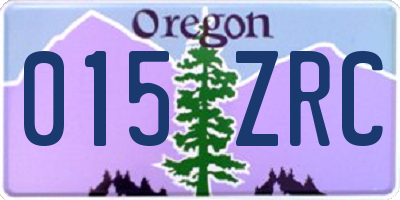 OR license plate 015ZRC