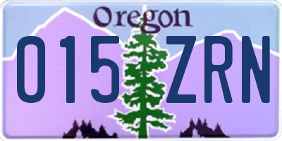 OR license plate 015ZRN