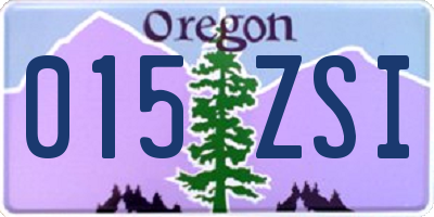 OR license plate 015ZSI