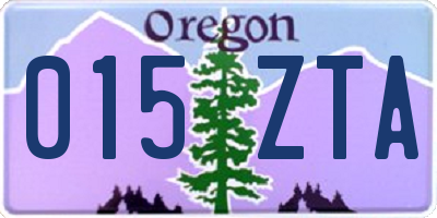 OR license plate 015ZTA