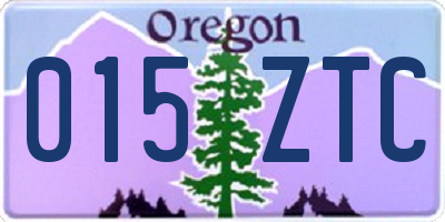 OR license plate 015ZTC